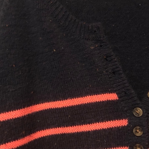 Davi & Dani Navy and Pink Stripe Henley Sweater SIZE 3X nautical cabin core - Picture 3 of 3